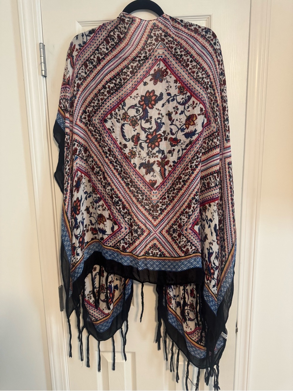 Boho Floral Fringe Kimono - Picture 3 of 3